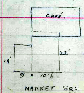 plan of 33 Market Square in valuer's notebook